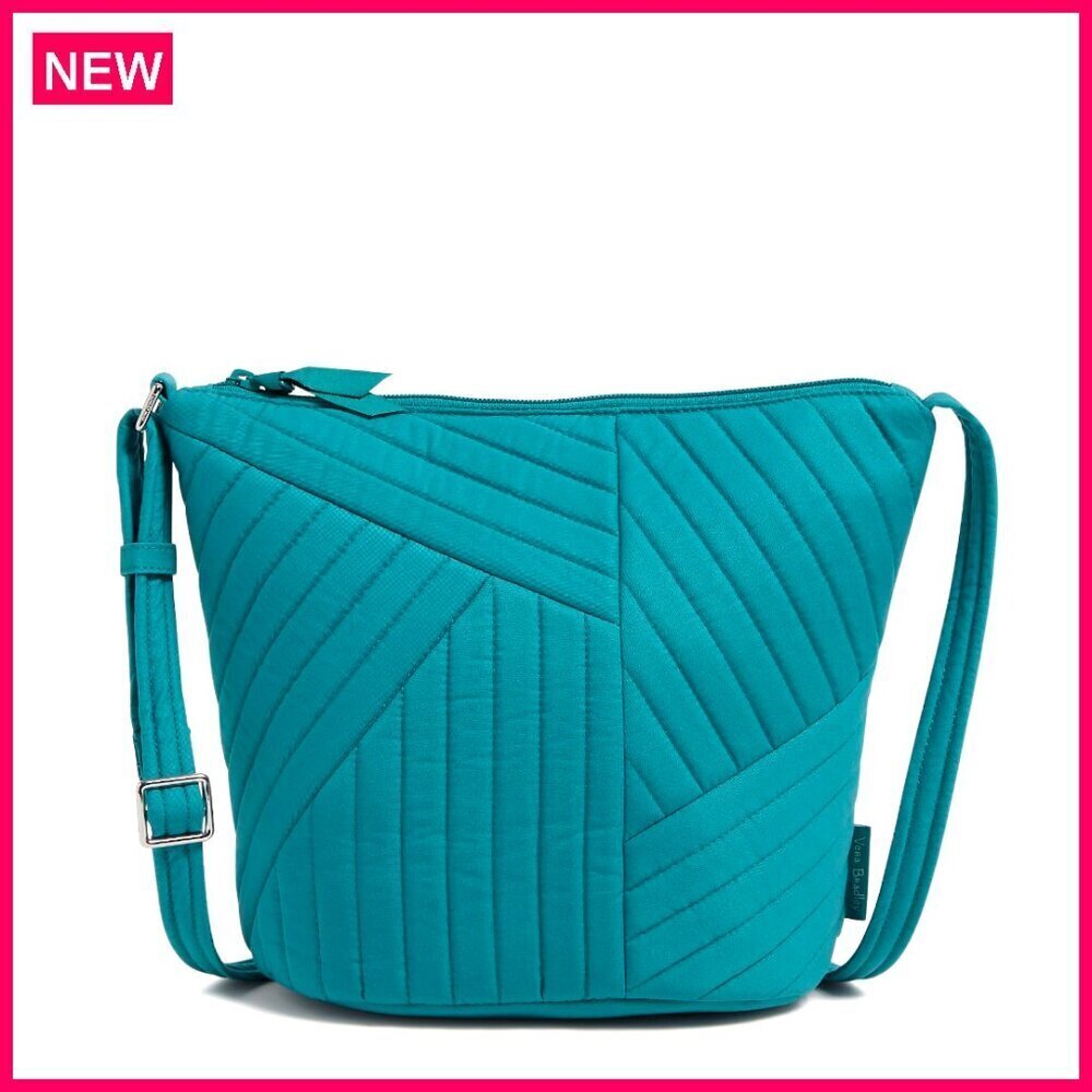 Quilted Cotton Crossbody Purse with Adjustable Strap, 9x10x6 Inches